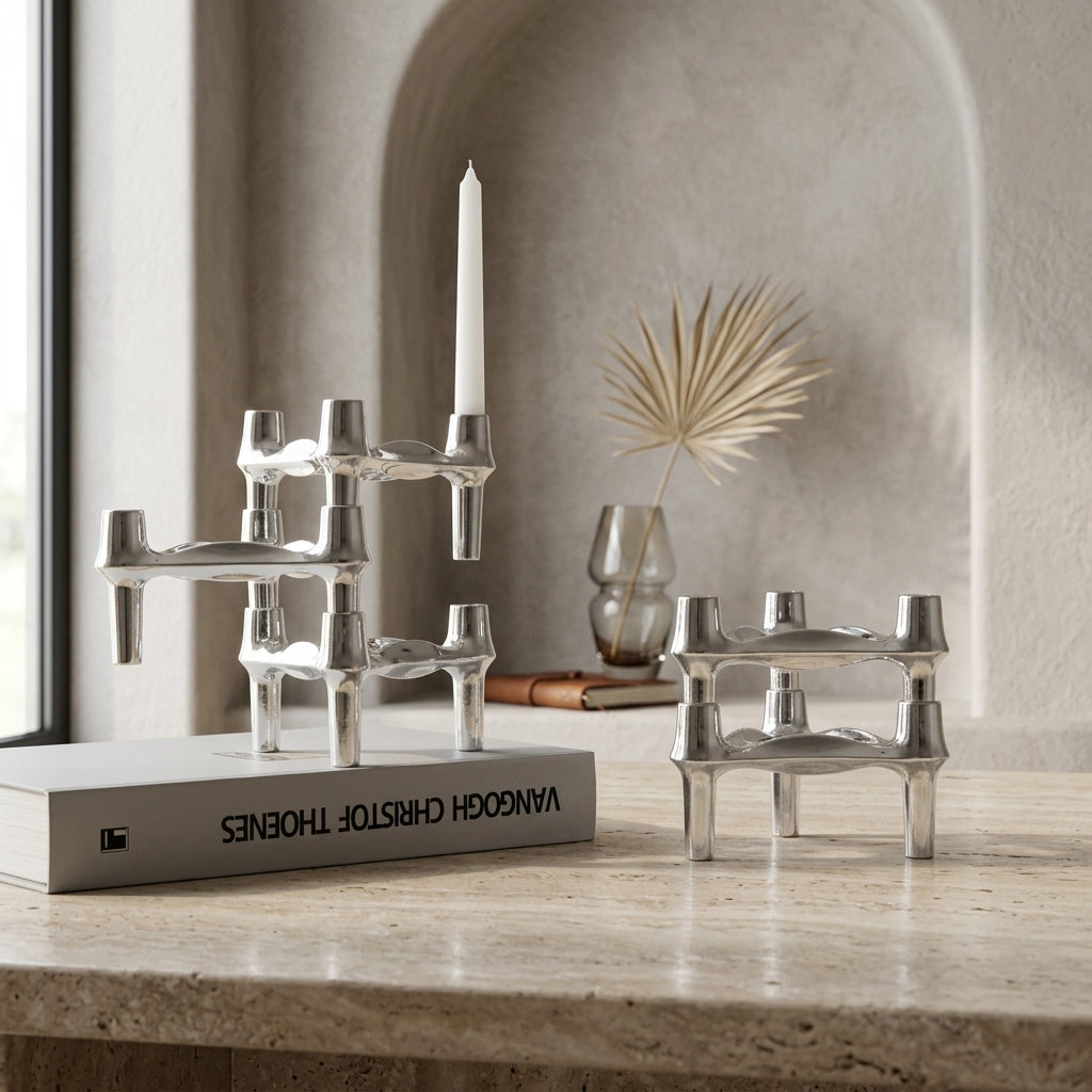Abstract Style Candle Holder Set