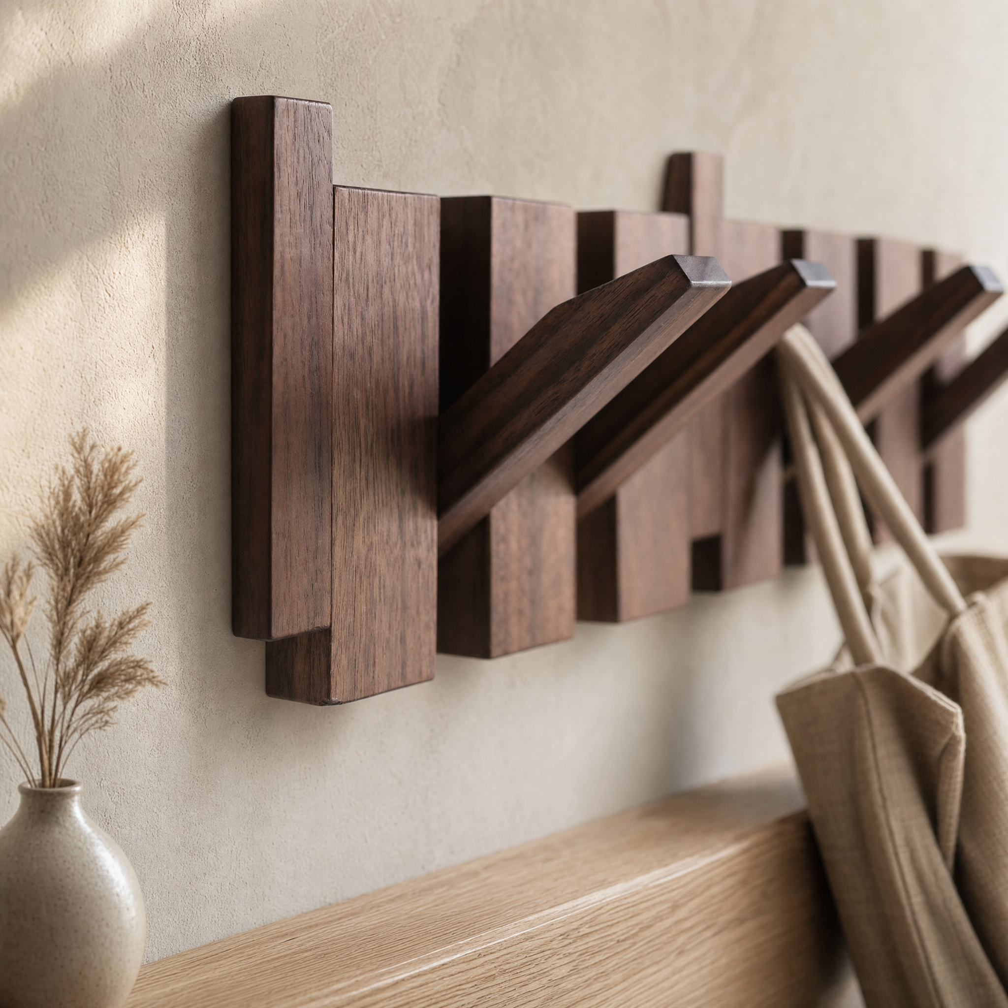 Elegant Wooden Coat Rack