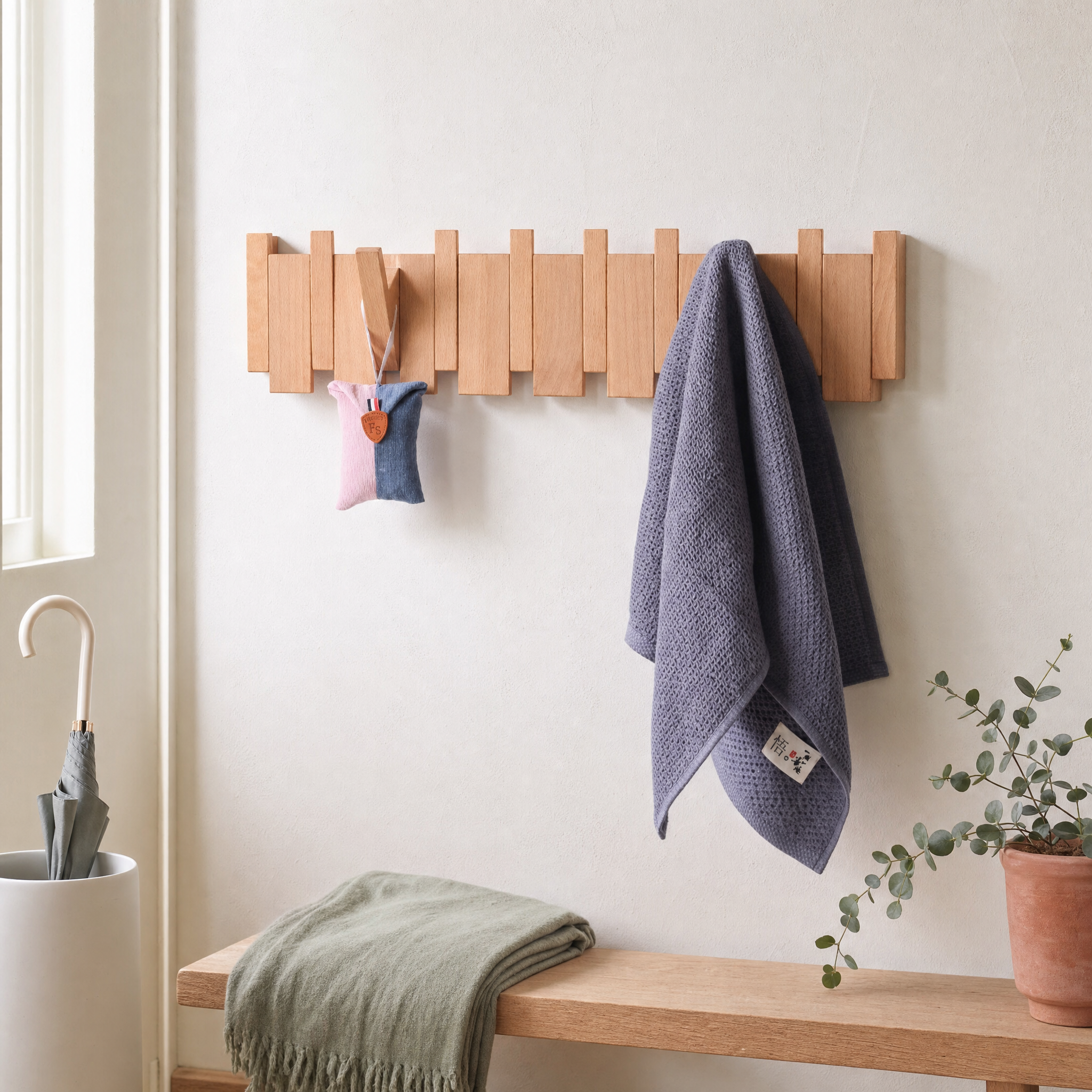 Elegant Wooden Coat Rack