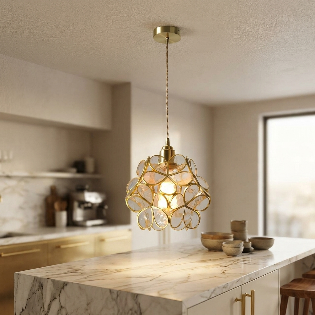 Nordic Floral Glass Pendant Light