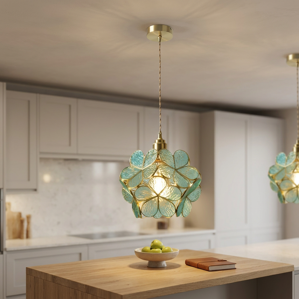 Nordic Floral Glass Pendant Light