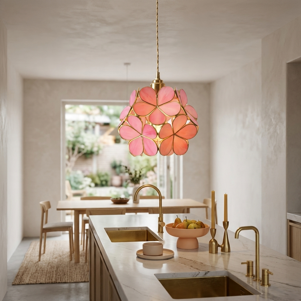 Nordic Floral Glass Pendant Light