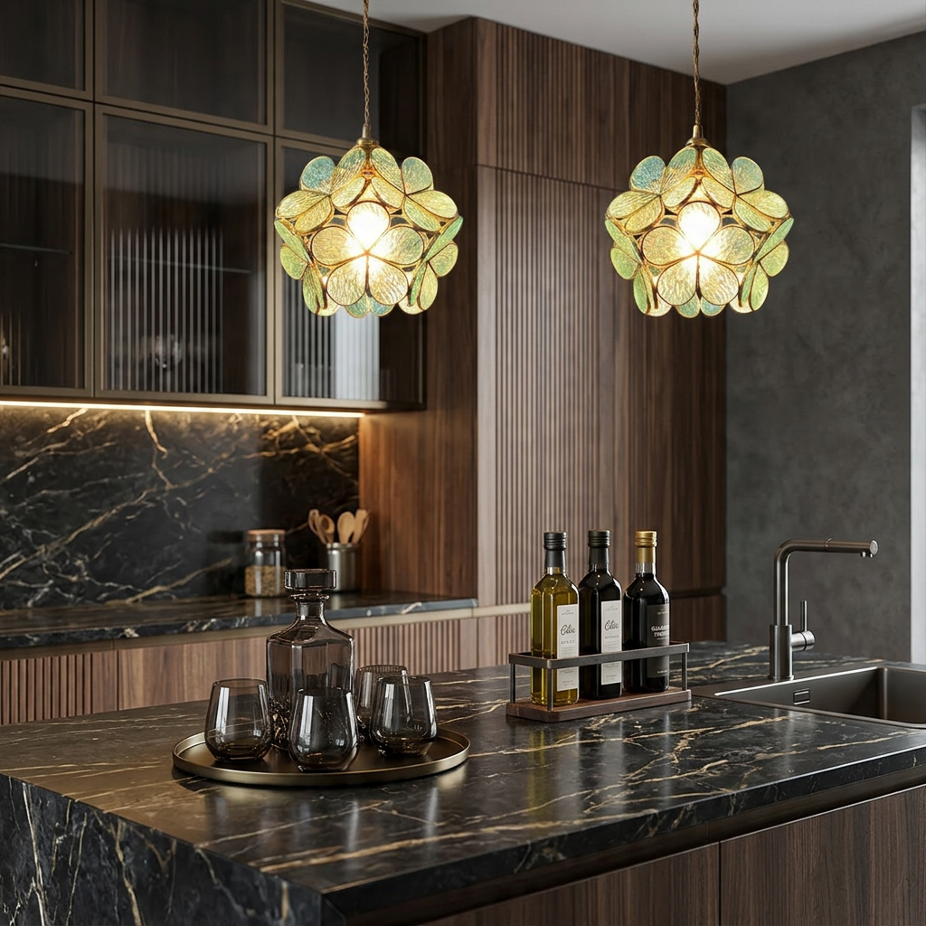 Nordic Floral Glass Pendant Light