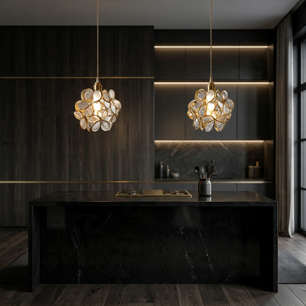 Nordic Floral Glass Pendant Light
