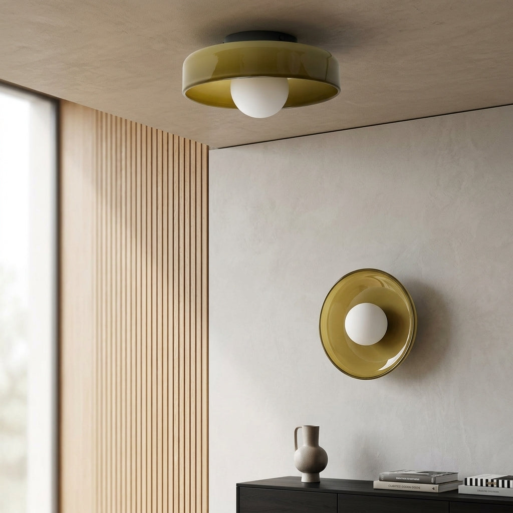 Modern Glass Flush Mount Ceiling Light