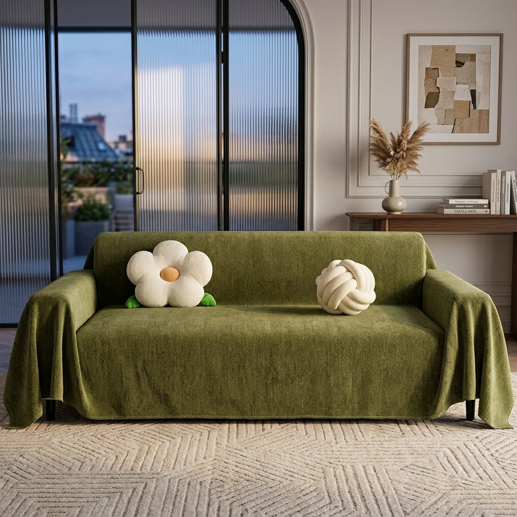 Elegant Herringbone Sofa Cover