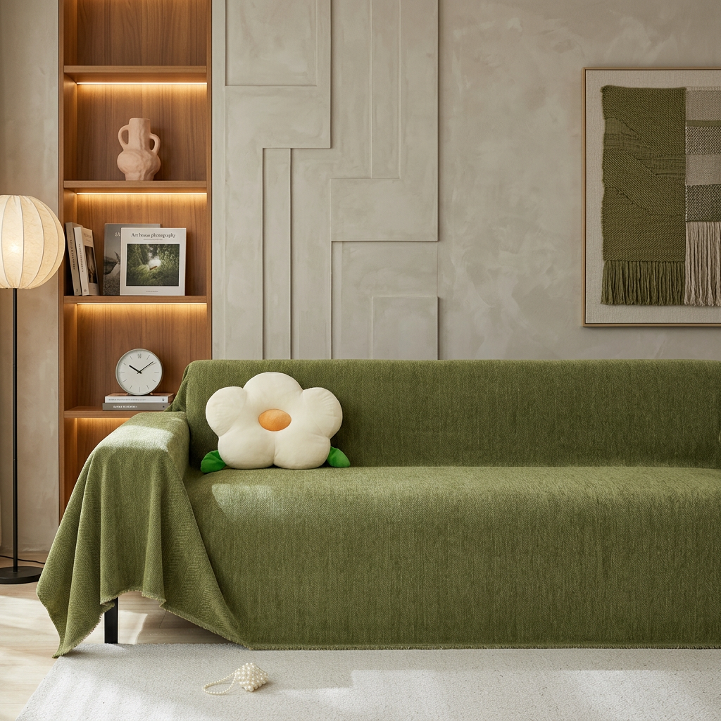 Elegant Herringbone Sofa Cover
