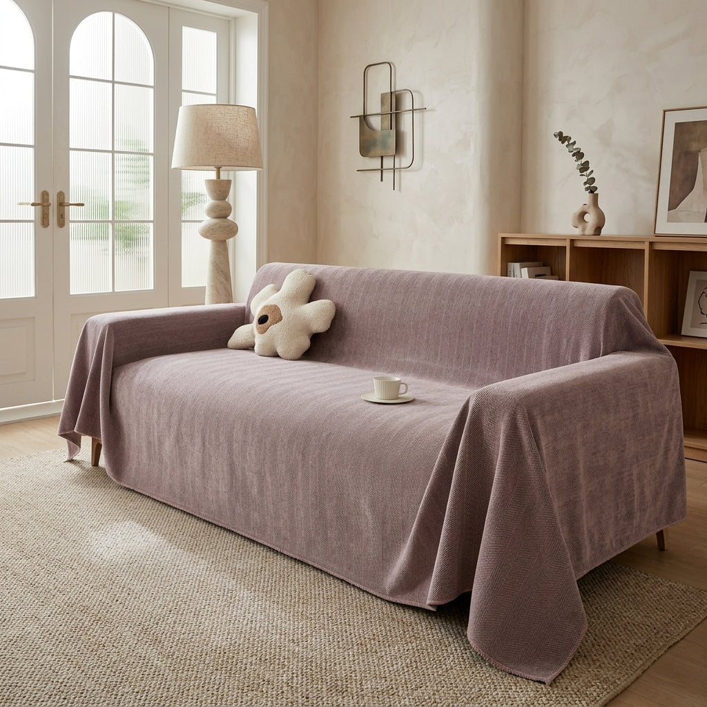 Elegant Herringbone Sofa Cover