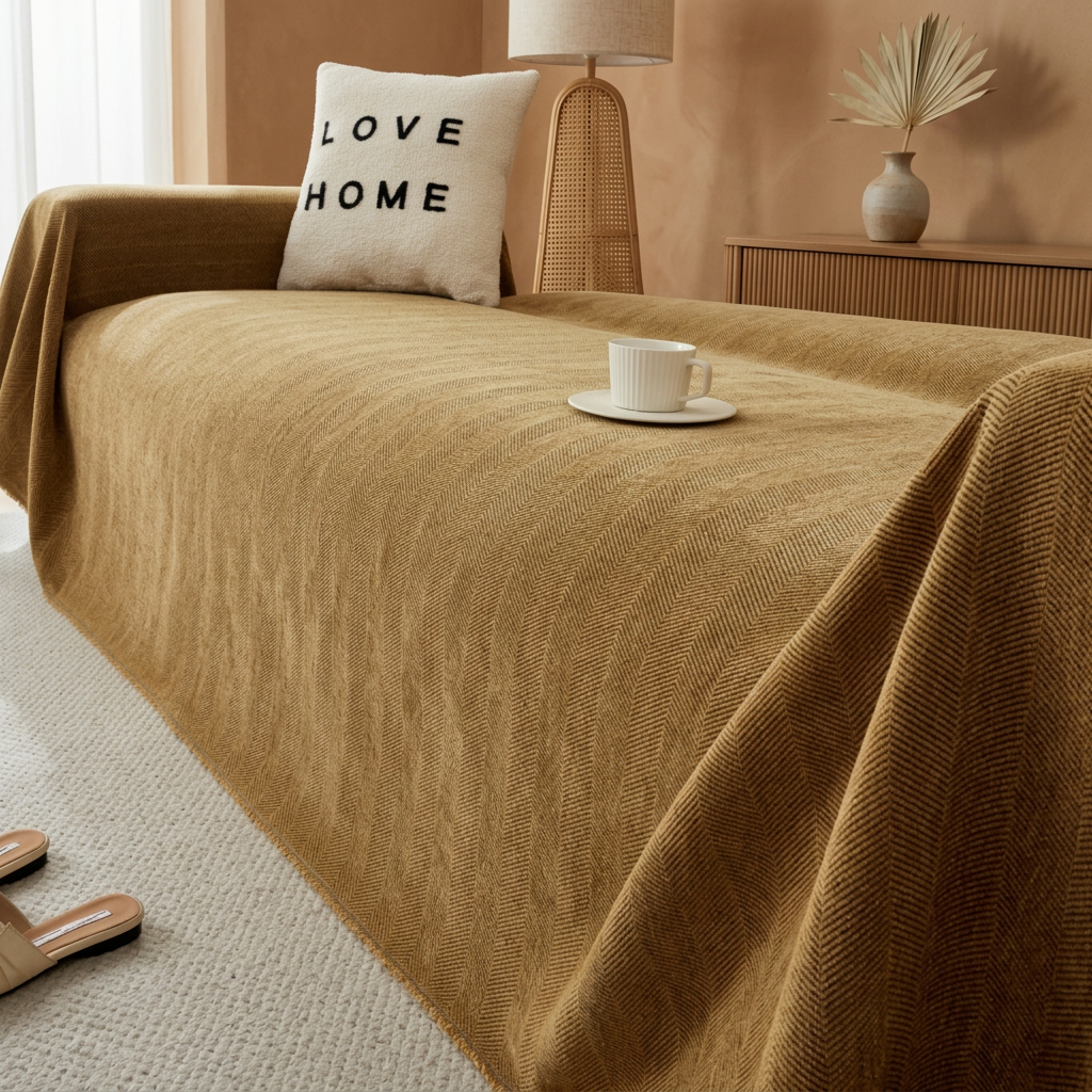 Elegant Herringbone Sofa Cover