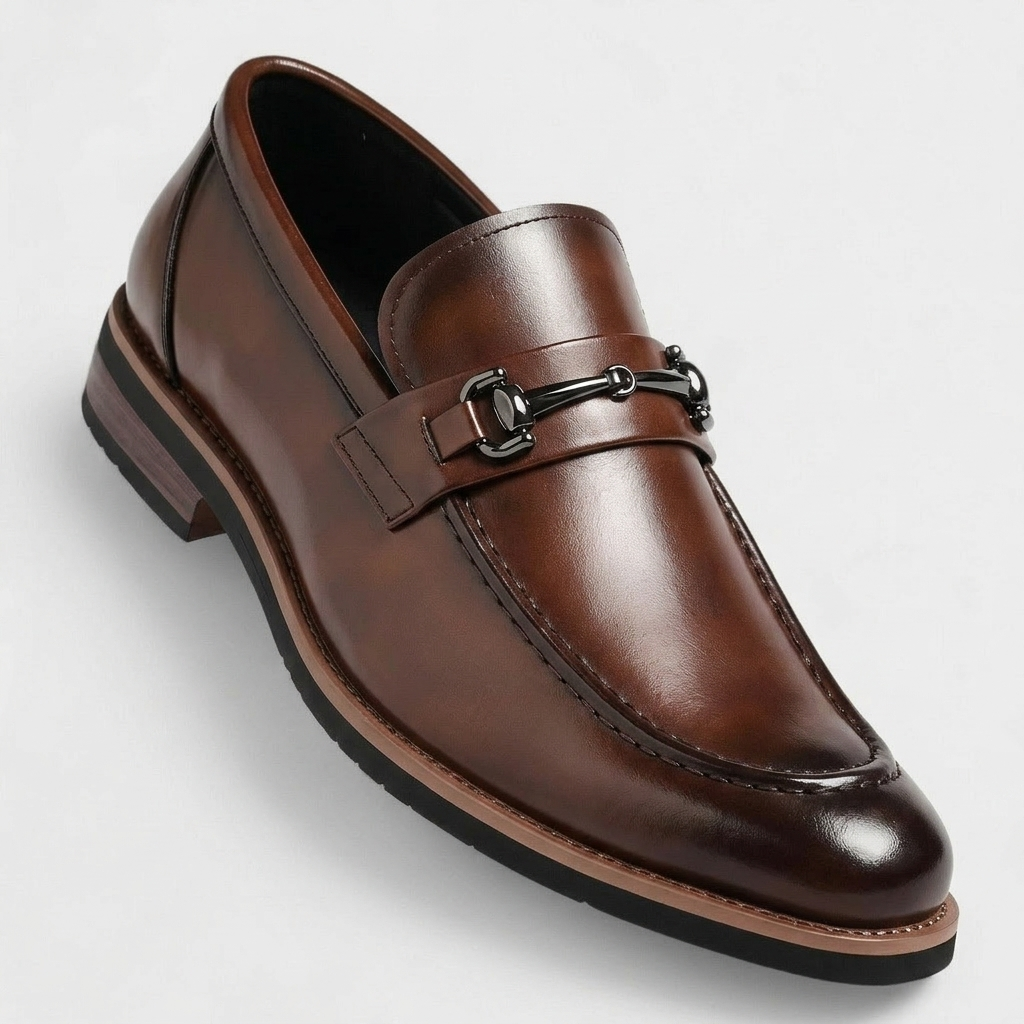 Elegant Leather Loafers | Penny Loafer Style with Metal Clasp Detail | Versatile Slip-On Shoes for Women