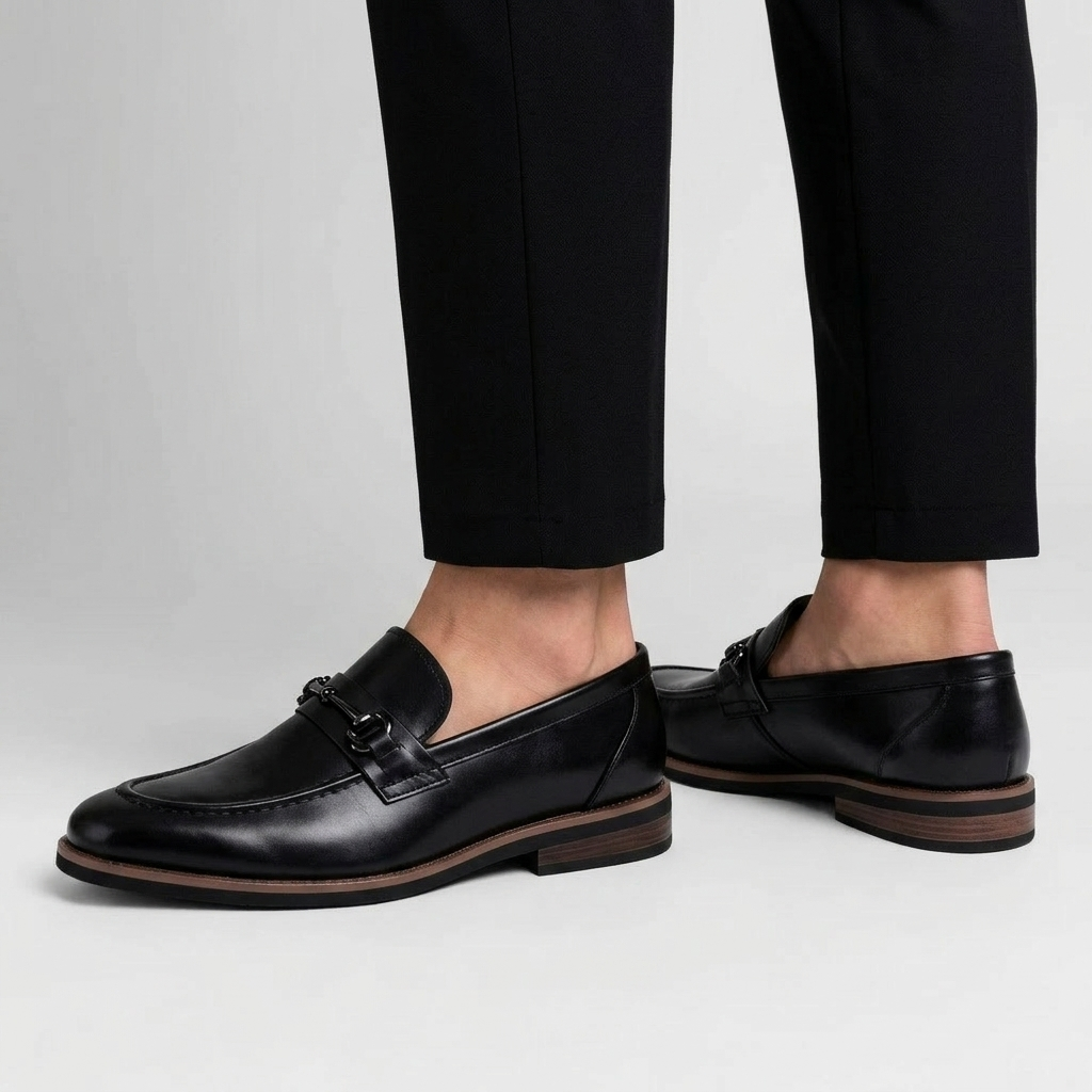 Elegant Leather Loafers | Penny Loafer Style with Metal Clasp Detail | Versatile Slip-On Shoes for Women