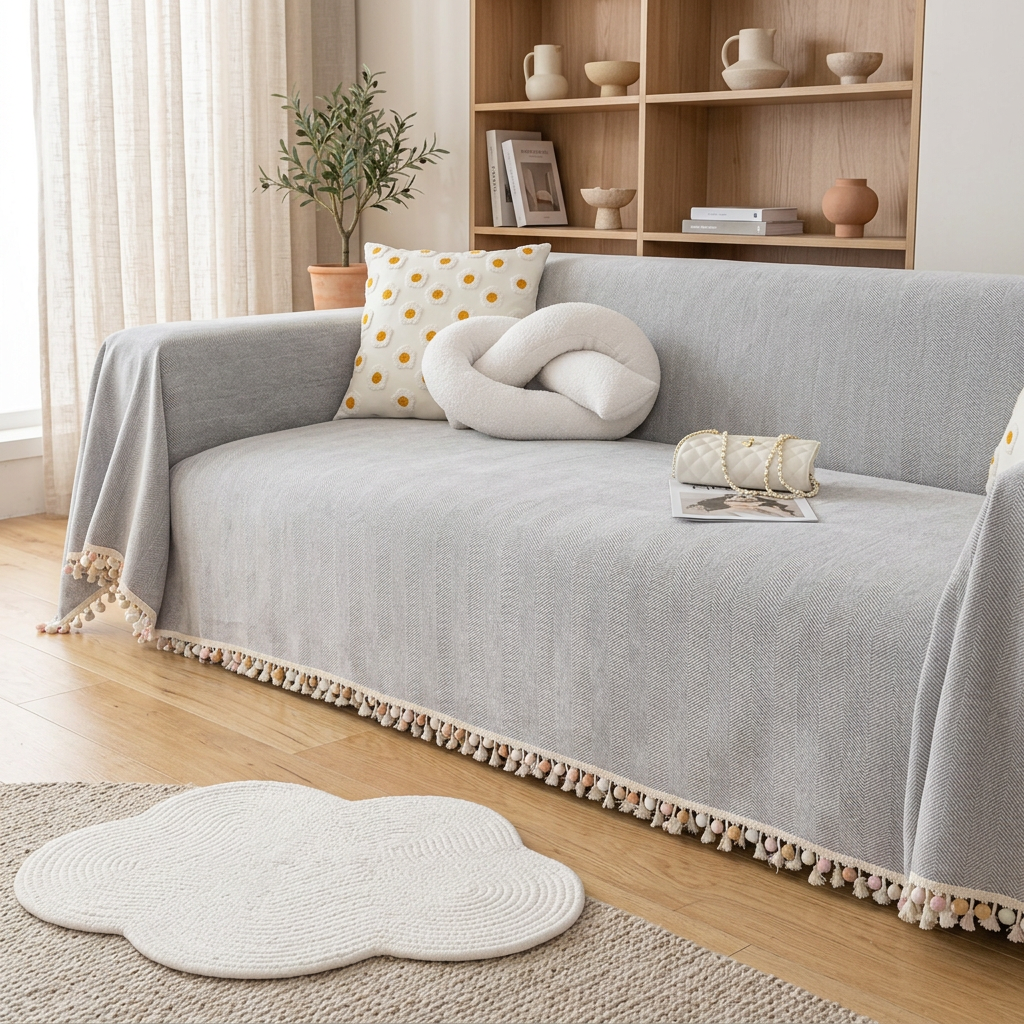 Luxe Herringbone Sofa Cover
