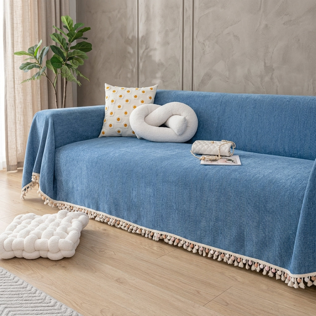 Luxe Herringbone Sofa Cover