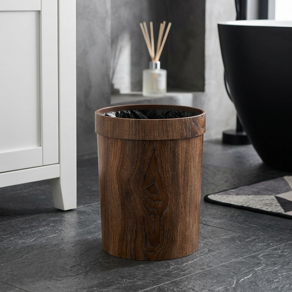 Nordic Minimalist Wood Garbage Bin