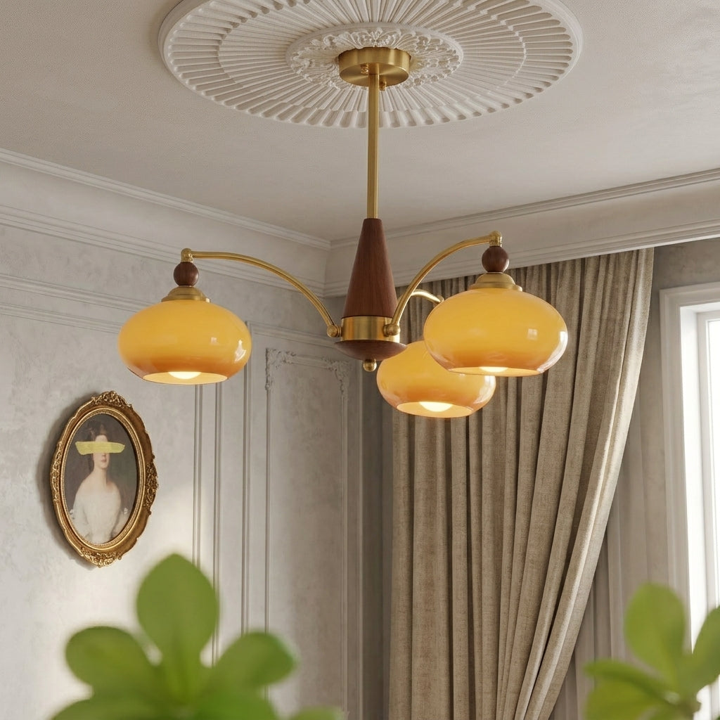 Retro Stained Glass Chandelier Light