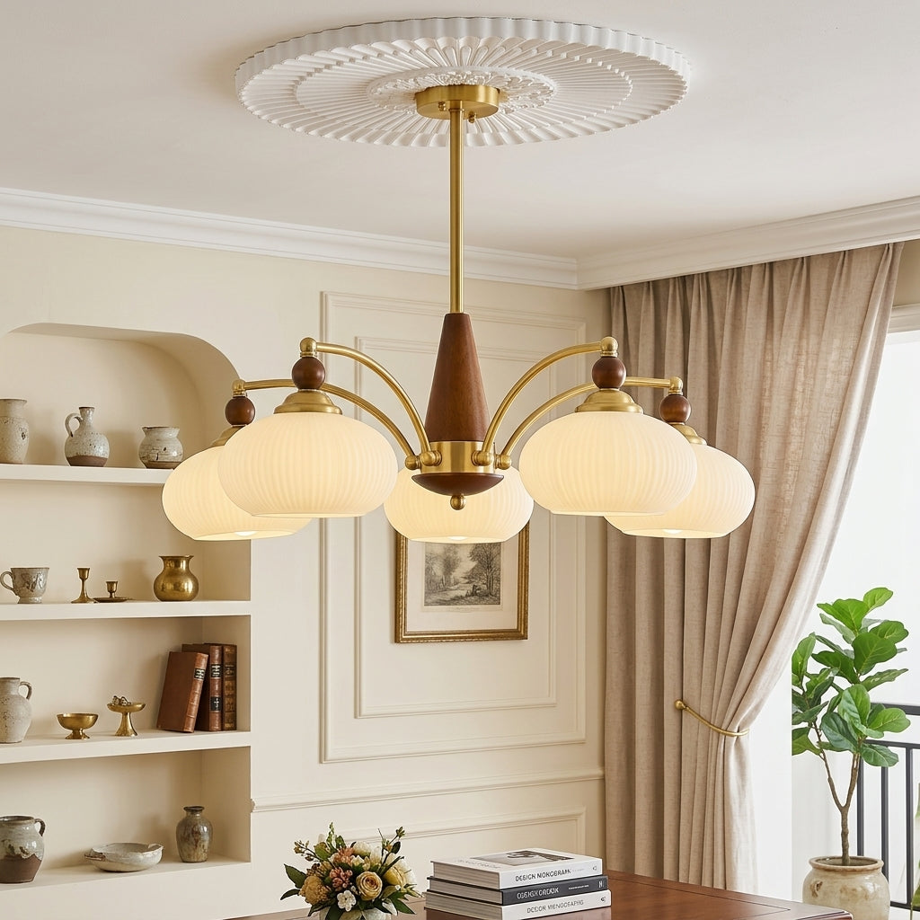 Retro Stained Glass Chandelier Light