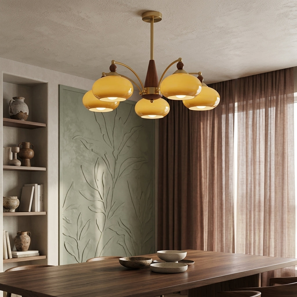 Retro Stained Glass Chandelier Light