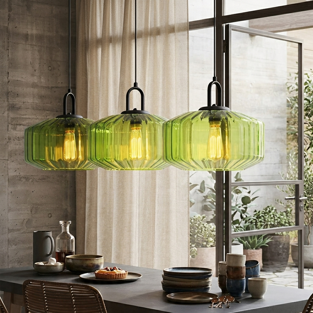 Retro Colored Glass Pendant Light