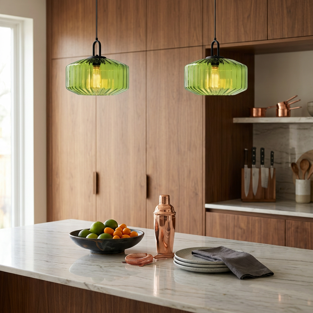 Retro Colored Glass Pendant Light