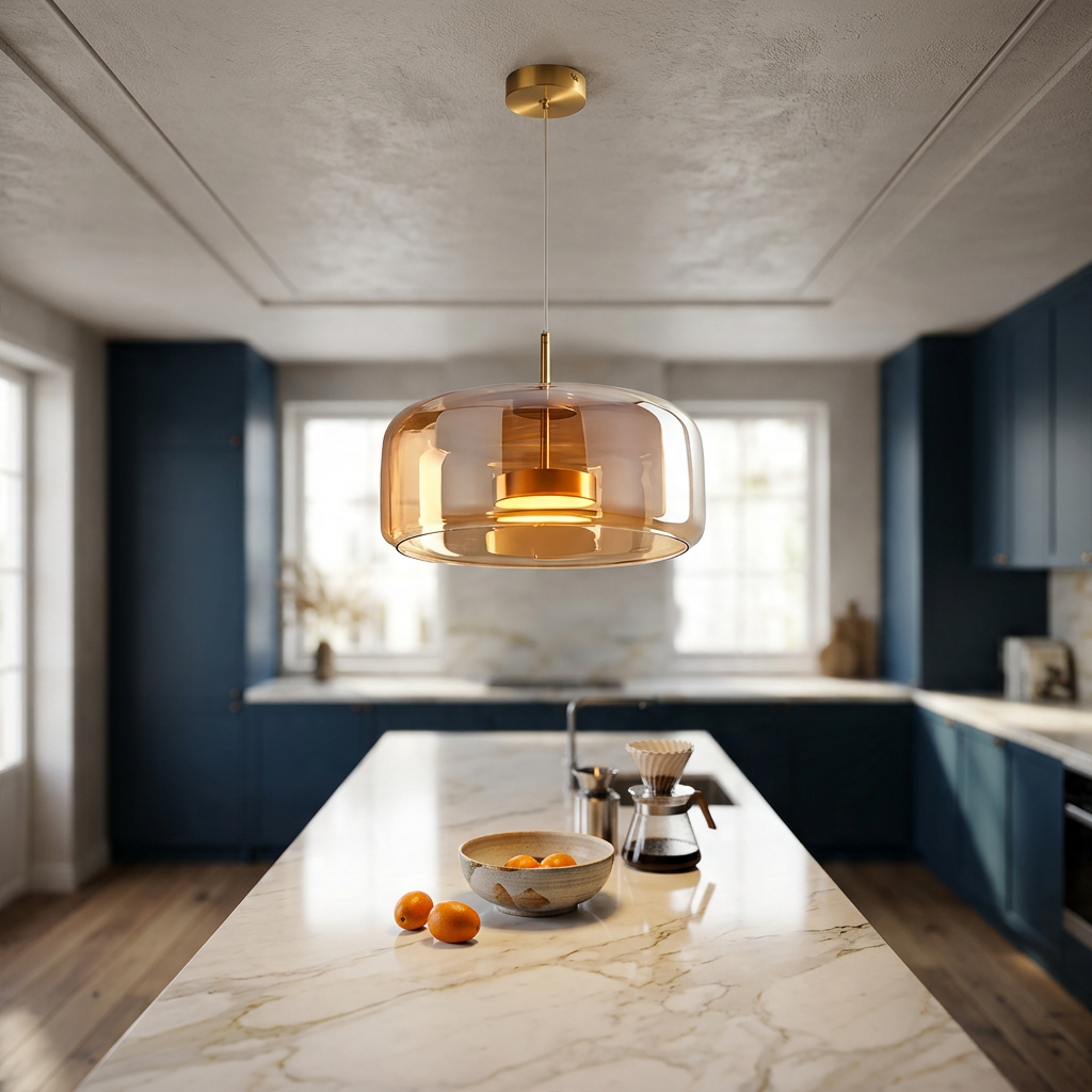 Retro Adjustable Glass Pendant Light