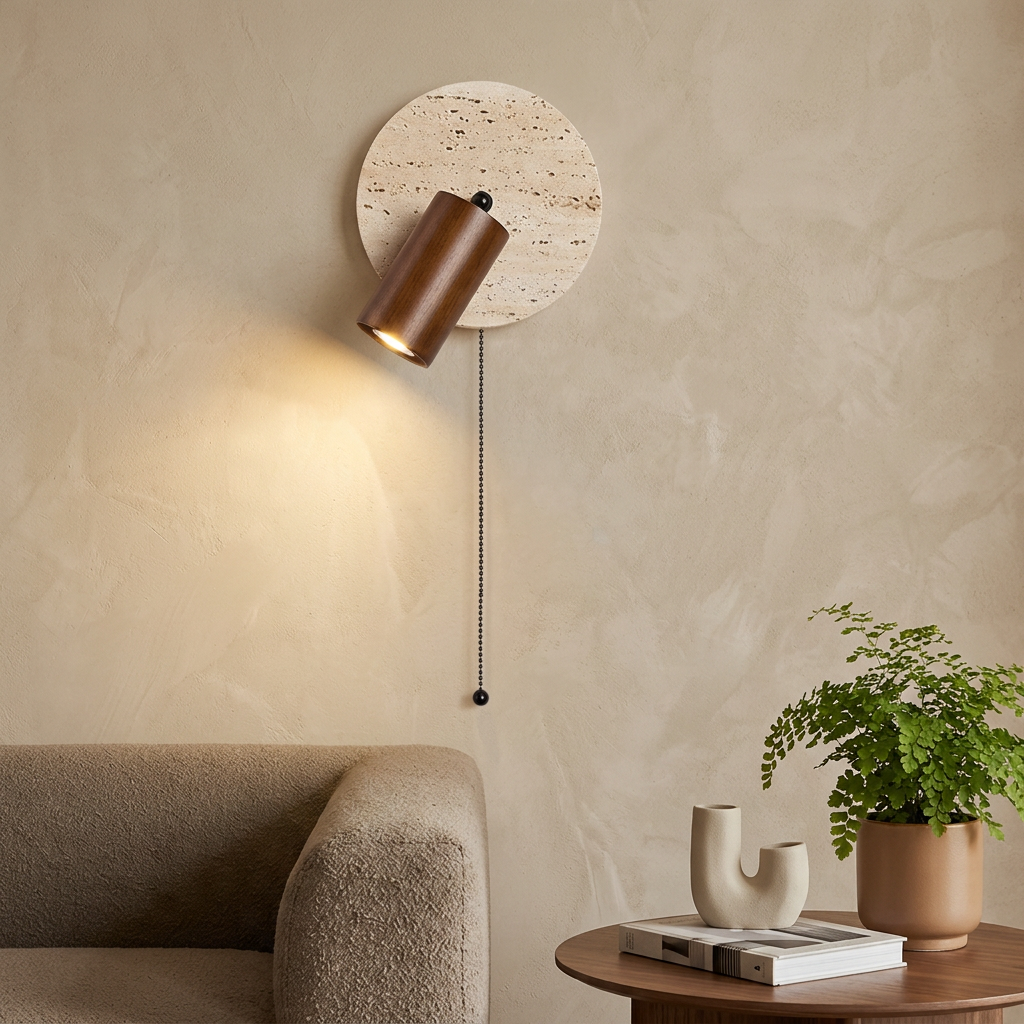 Elegant Travertine Wall Sconce Lighting