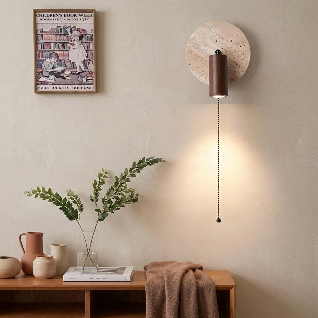 Elegant Travertine Wall Sconce Lighting