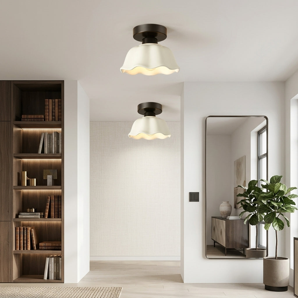 Elegant Vintage Ceramic Glass Ceiling Light