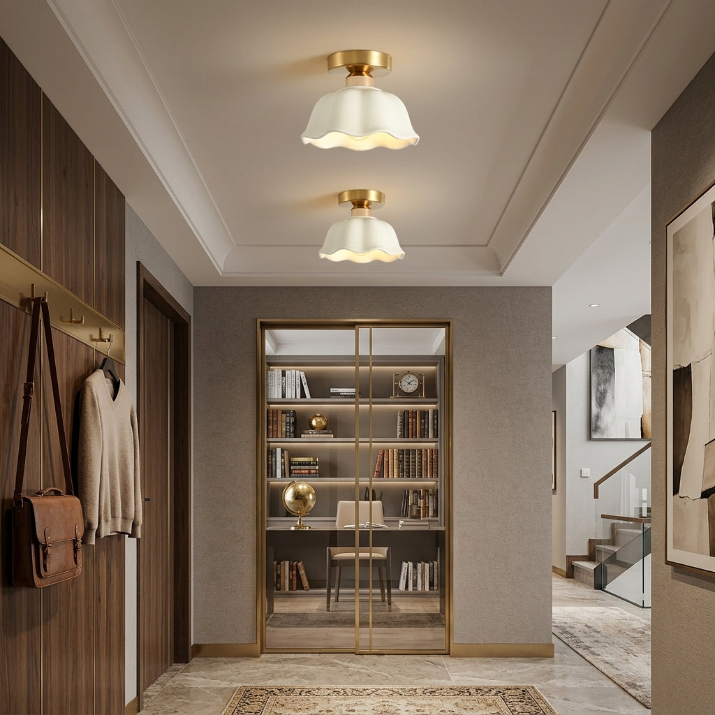 Elegant Vintage Ceramic Glass Ceiling Light