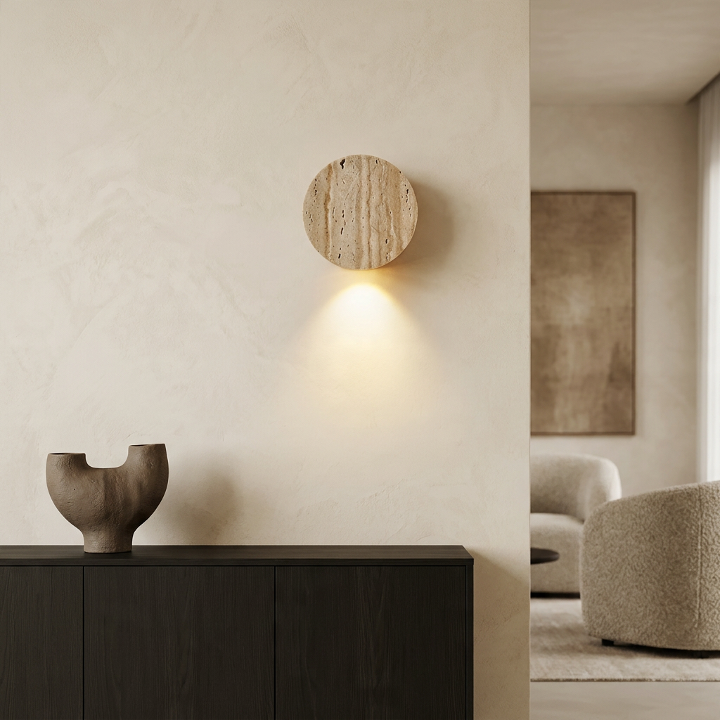 Wabi-Sabi Natural Travertine Wall Light
