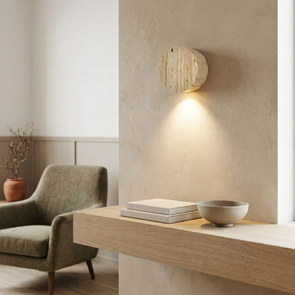 Wabi-Sabi Natural Travertine Wall Light