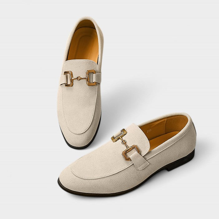 Modern Suede Loafers for Women with Metal Clasp Detail | Stylish Slip-On Design for Everyday Comfort