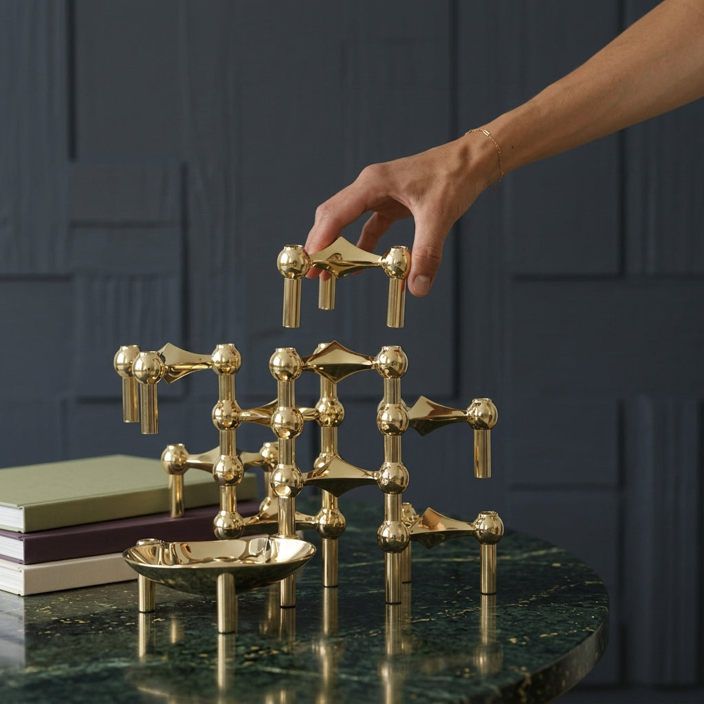 Abstract Style Candle Holder Set