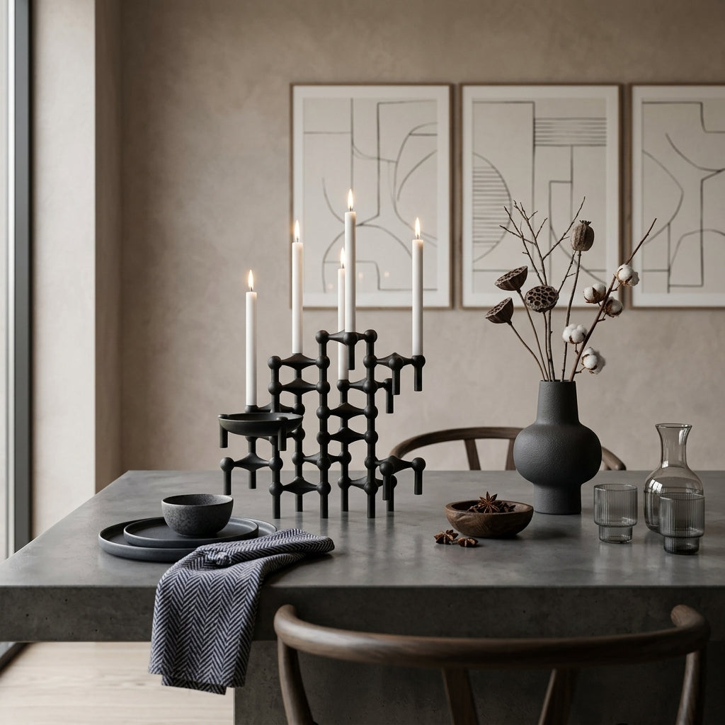 Abstract Style Candle Holder Set