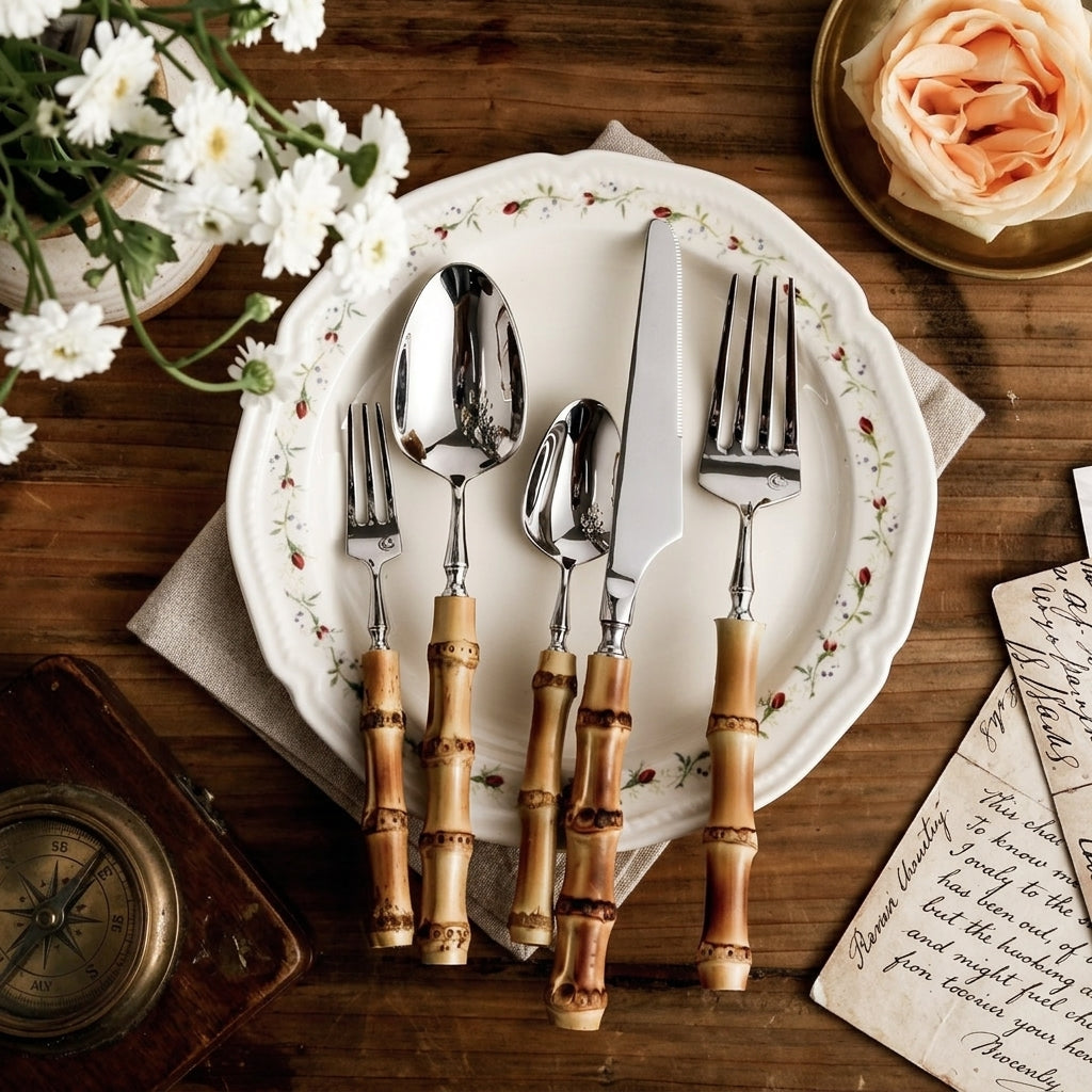 BambooElegance Luxury Cutlery Set
