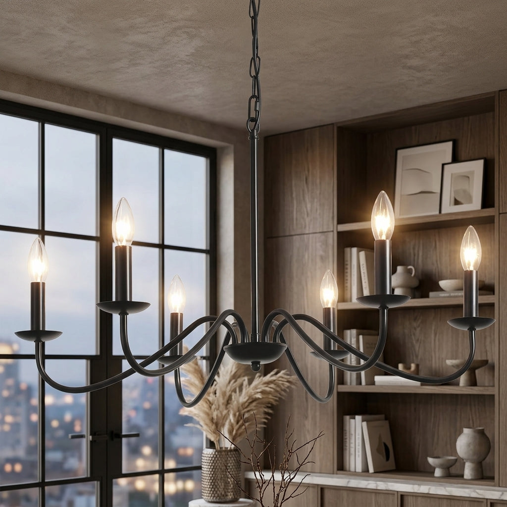 Elegant Black Chandelier Light