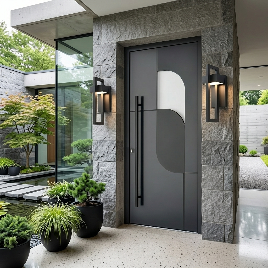 Modern Black Outdoor Wall Light