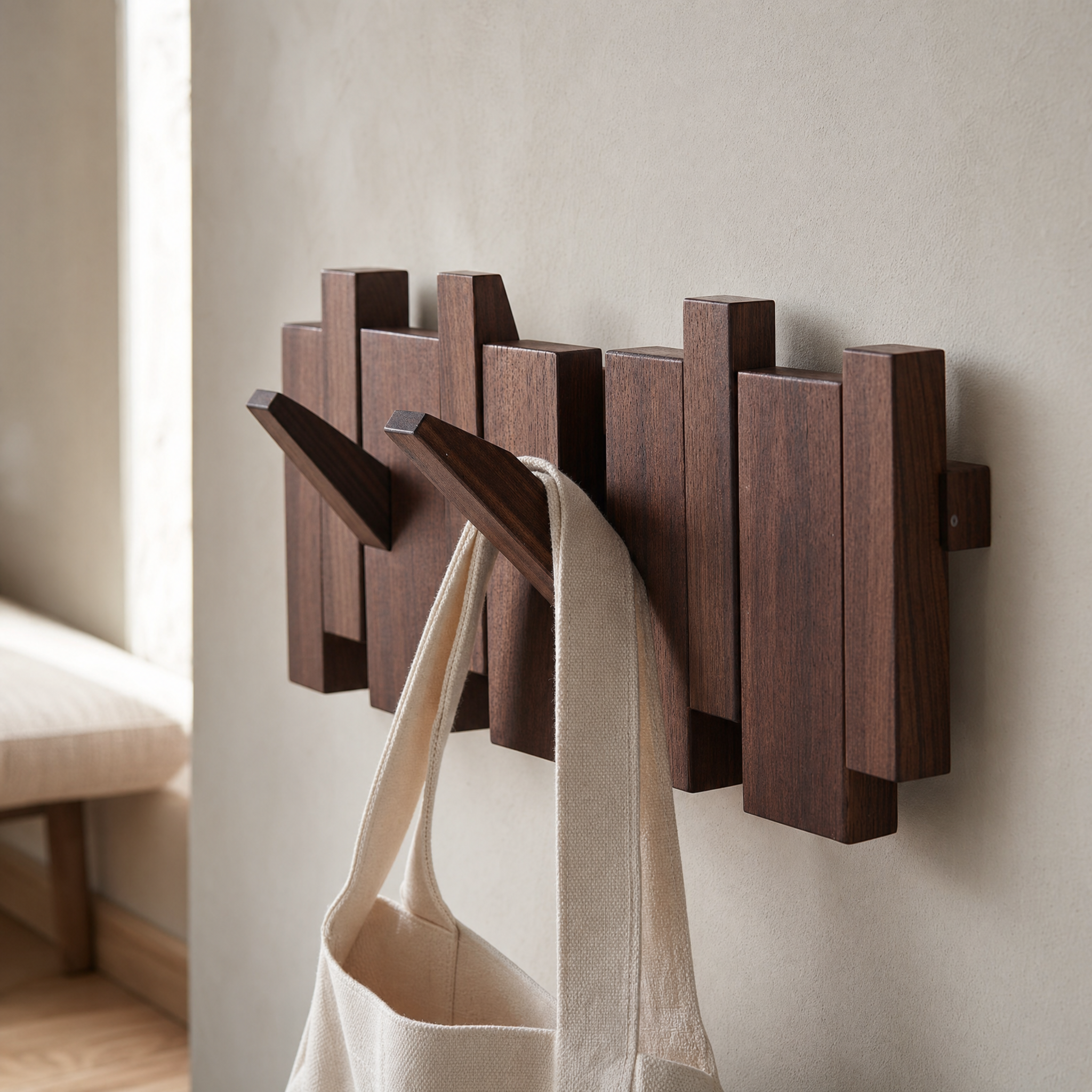 Elegant Wooden Coat Rack