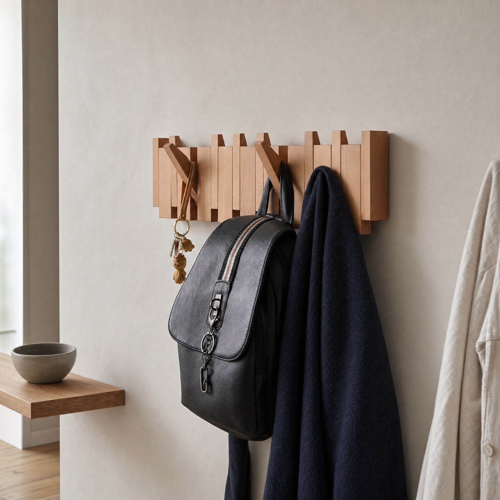Elegant Wooden Coat Rack