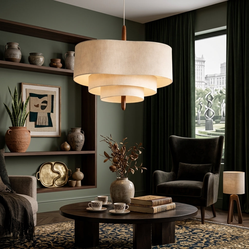 Elegant Fabric Chandelier Light