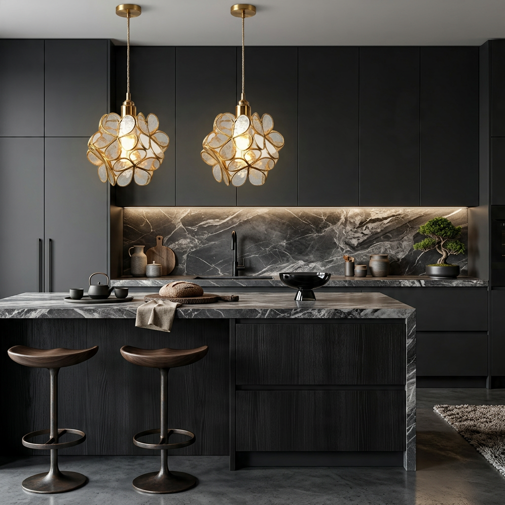 Nordic Floral Glass Pendant Light
