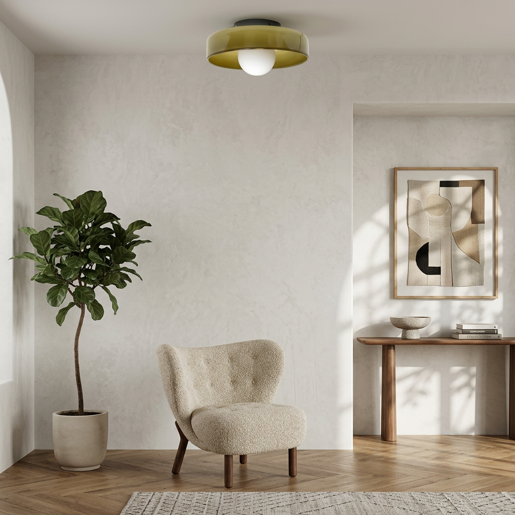 Modern Glass Flush Mount Ceiling Light