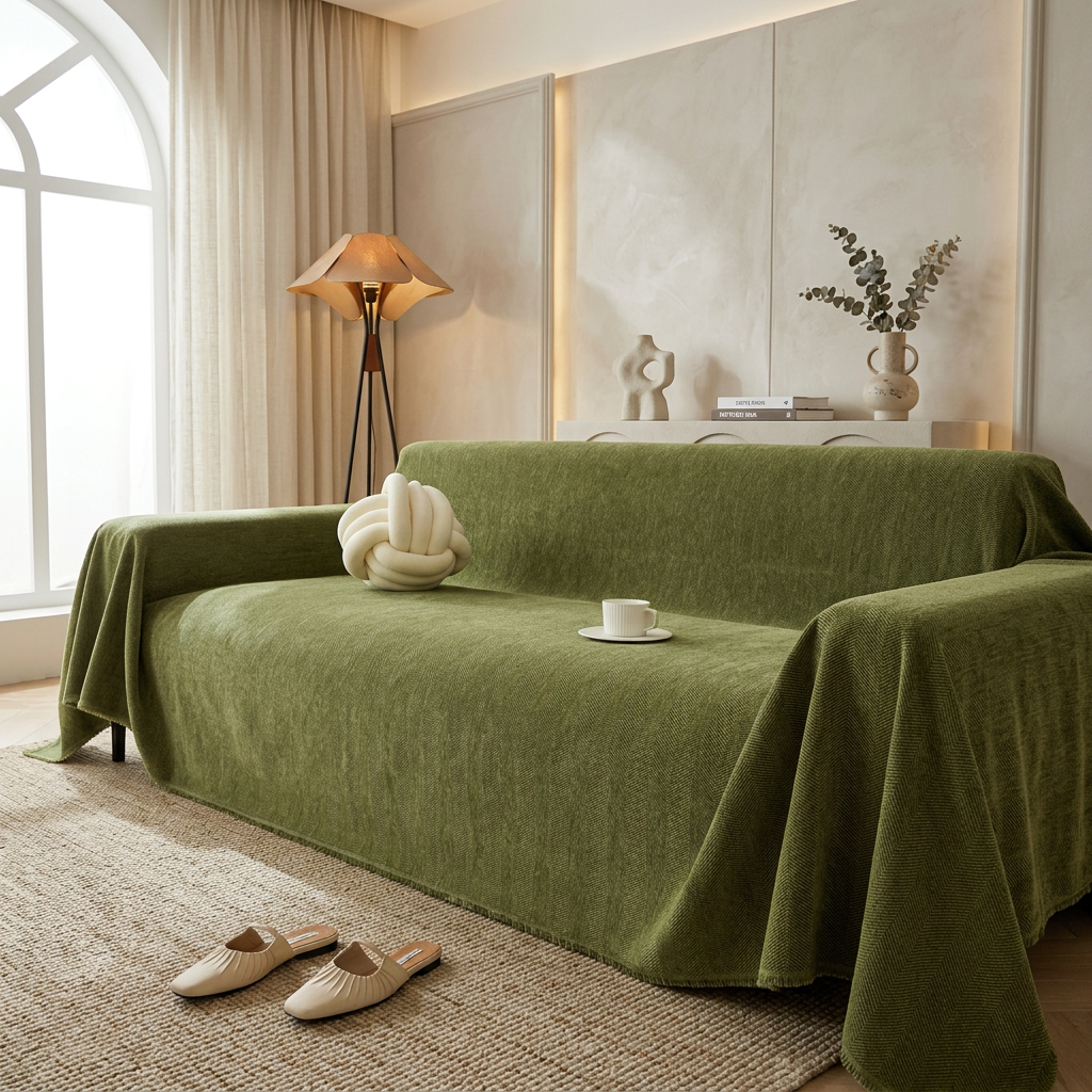Elegant Herringbone Sofa Cover