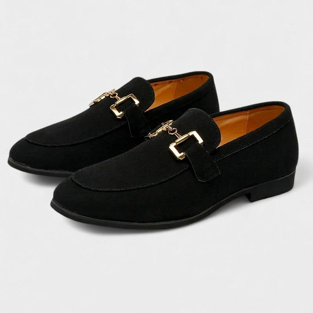Modern Suede Loafers for Women with Metal Clasp Detail | Stylish Slip-On Design for Everyday Comfort
