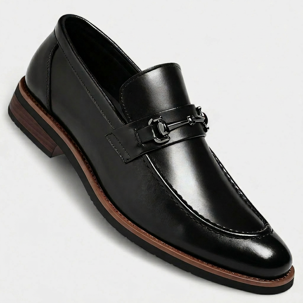 Elegant Leather Loafers | Penny Loafer Style with Metal Clasp Detail | Versatile Slip-On Shoes for Women