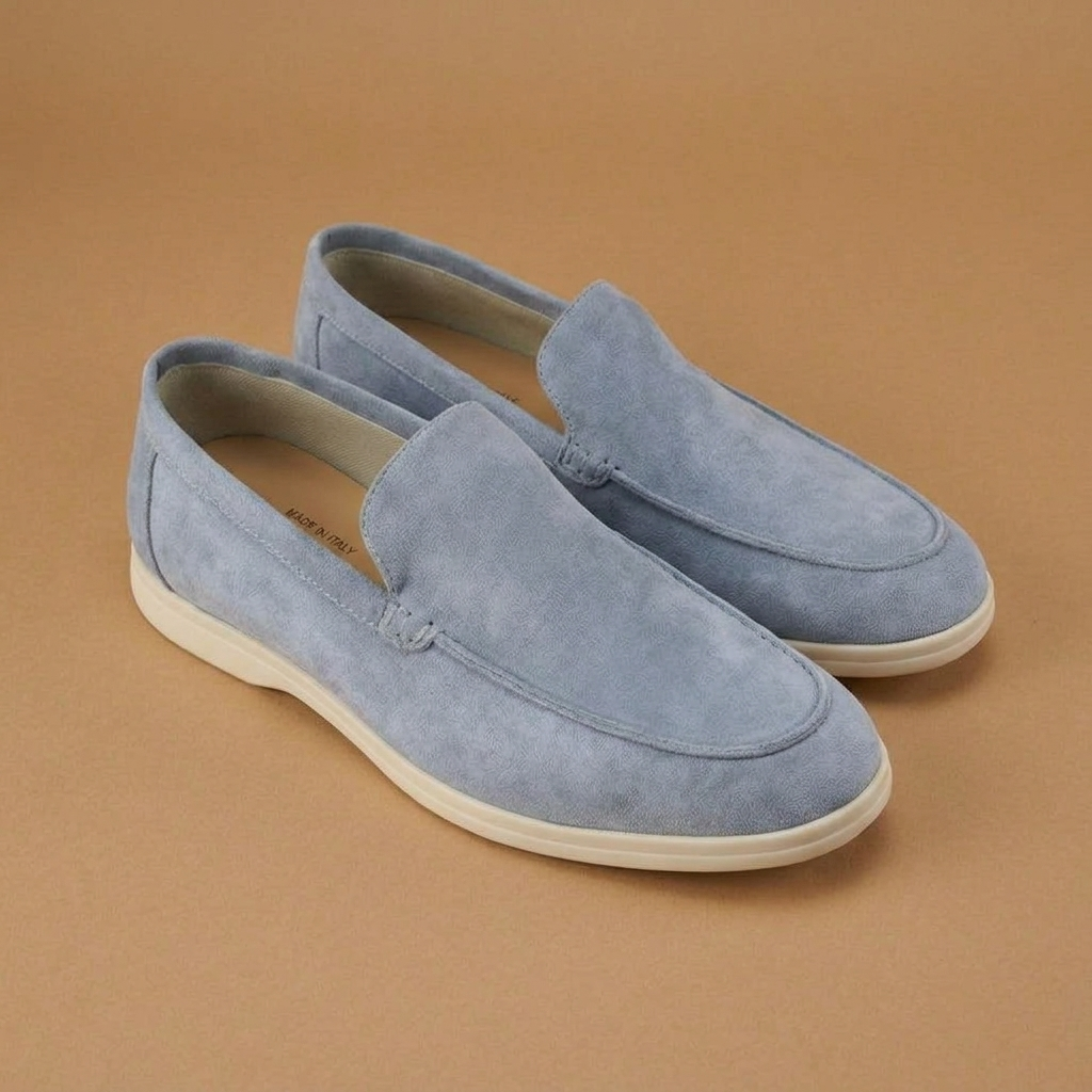 Classic Loafers for Women | Baby Blue Leather with Cushioned Insole | Stylish Footwear for Comfort and Versatility