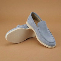 Classic Loafers for Women | Baby Blue Leather with Cushioned Insole | Stylish Footwear for Comfort and Versatility