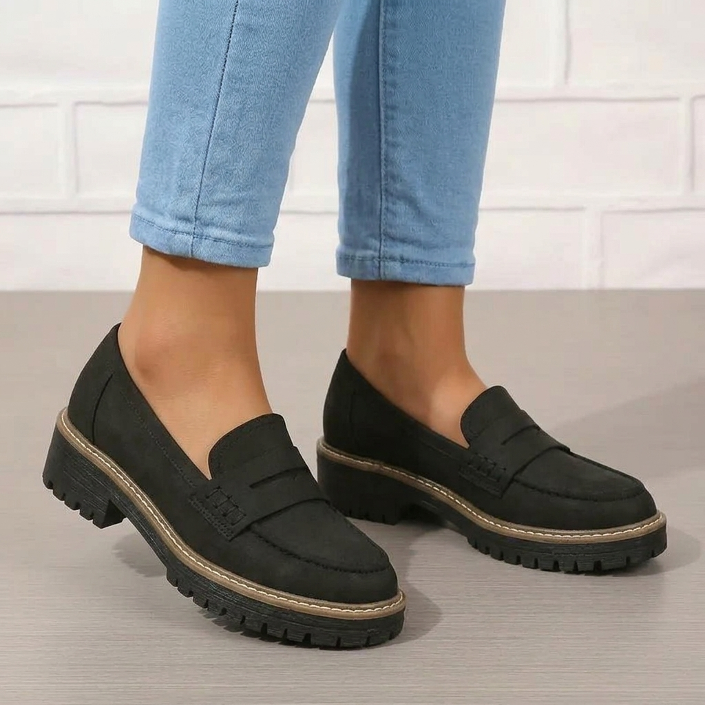 Ella Collection | Black Loafers for Women with Slip-On Design | All-Day Comfort and Elegance