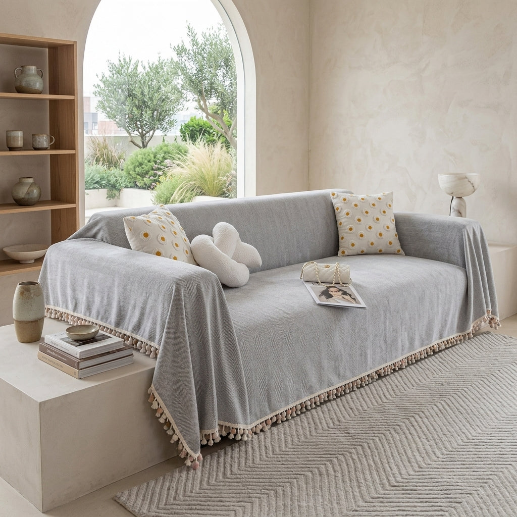 Luxe Herringbone Sofa Cover