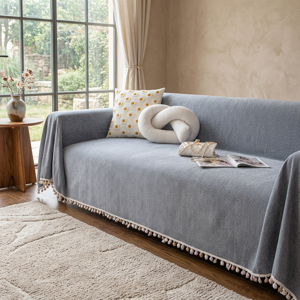 Luxe Herringbone Sofa Cover