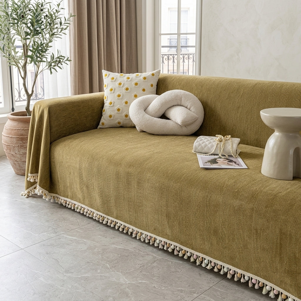 Luxe Herringbone Sofa Cover